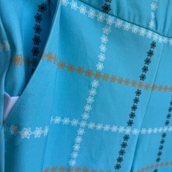 Inspired Style Ankle Pants Aqua Blue Check Size 10 Pockets Cotton Blend $124 NEW - Picture 13 of 16